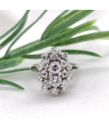 14k White Gold 1.12ct TW Genuine Natural Diamond Cocktail Ring Size 6 (#... - $1,861.79 CAD