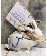 Easter Bunny Monogram Letter  &quot;J&quot; Hanging Fabric Charm Ornament 5&quot; Tall-NEW - $41.49 CAD