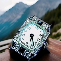 Diamond Onix Deco Gatsby era Watch Antique European Design Solid 18k Whi... - $50,846.76 MXN