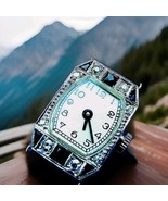 Diamond Onix Deco Gatsby era Watch Antique European Design Solid 18k Whi... - $50,683.01 MXN