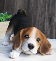 Adorable Crouching Tri Color Beagle Dog Puppy Pet Pal Figurine - £25.53 GBP
