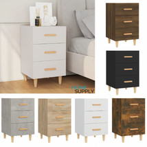 Modern Wooden Bedside Table Cabinet Nightstand Side Table With 3 Storage Drawers - £39.51 GBP+
