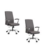 LeisureMod Evander Mid-Century Modern Swivel Office Chair in Faux Leathe... - $700.22 CAD