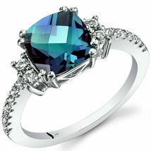 2.75Ct Simulated Sapphire Diamond Engagement Ring White Gold Plated Silver - £69.03 GBP