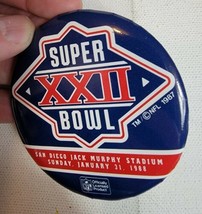 Vintage 1980s Superbowl XXII Pinback Button Washington vs Denver NFL Football - £7.48 GBP