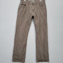 Kirkland Men Pants Size 34 Brown Stretch Straight Classic Chino Flat Front Zip - £9.00 GBP