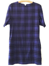 GAP Cotton Knit Shift Dress Purple Black Plaid Size Small - £13.09 GBP