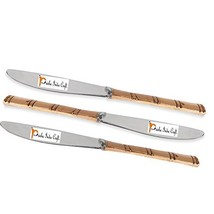 Set of 3 Prisha India Craft  High Quality Handmade Steel Copper Knife, Length 7. - £26.59 GBP