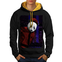 Wellcoda Panda Beast Face Mens Contrast Hoodie, Arrested Casual Jumper - £31.46 GBP