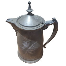 19th Century American Antique Silver Plate Pitcher Style Porcelain Liner... - $33.25