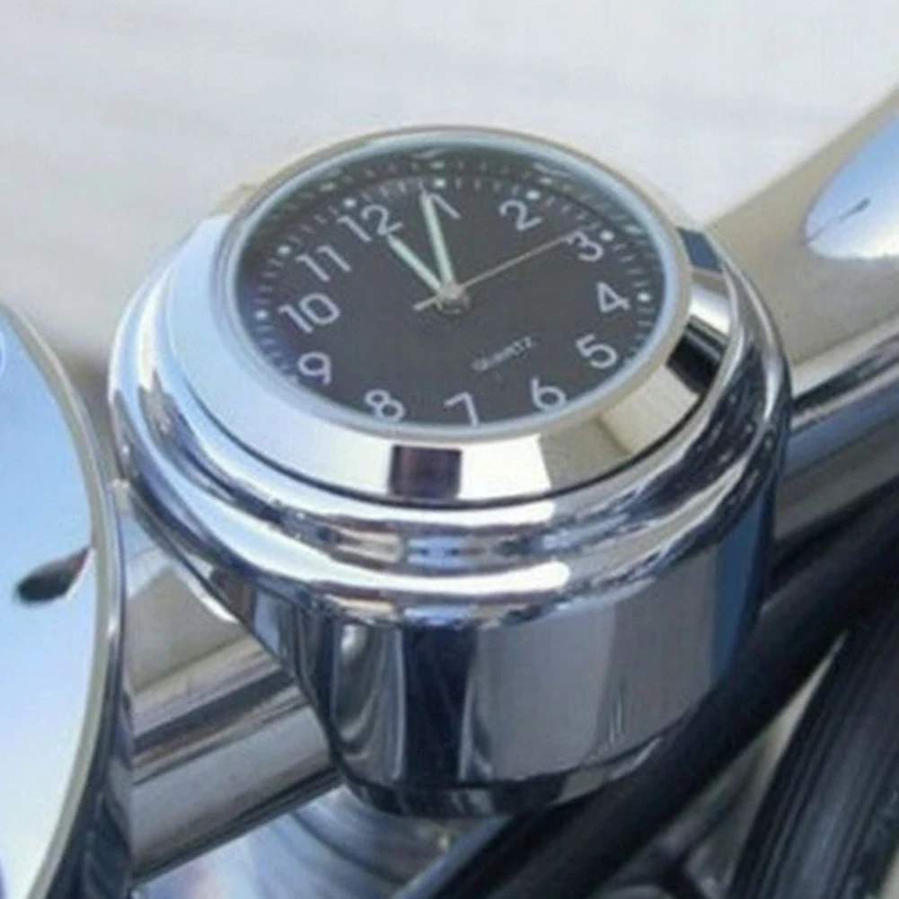 7/8 Universal Chrome Motorcycle Waterproof Handlebar Mount Clock black - £40.61 GBP