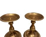 Pair Of Vintage Solid Brass Spike Candle Holders Heavy  Taper  Rope Trim... - $99.00