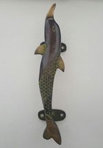 Fish Figurine Brass Door Handle 9.3&quot; - Nepal - $39.99