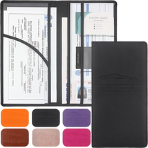 Premium Leather Car Registration &amp; Insurance Card Holder with Magnetic Shut - fo - $12.85