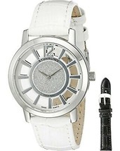 New Stuhrling Original 388LS.01 Lady Edinburgh Glitter Dial B/W Strap Watch - £89.51 GBP