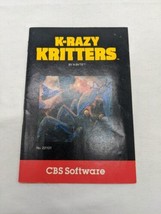K-razy Kritters CBS Software Manual Booklet - $26.72