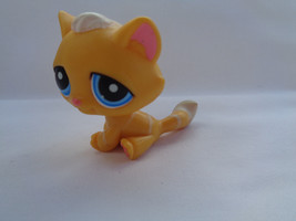 Littlest Pet Shop Orange Striped Tabby Kitty Cat #349 Blue Eyes  - £3.49 GBP
