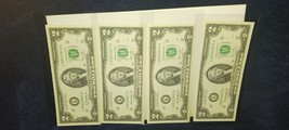 4) 2013 UNC. US 2 DOLLAR BANK NOTES CONSECUTIVE SERIAL NUMBERS/ EXQUISIT... - $34.27 CAD