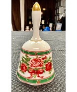 1990 Lefton Roses &amp; Holly Bell - $234.20 MXN