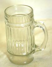 Clear Glass Beer Mug Ribbed Bar Barware - $14.84