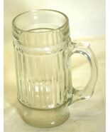 Clear Glass Beer Mug Ribbed Bar Barware - $20.90 CAD
