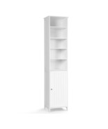 Bathroom Storage Cabinet 72 Inches Freestanding Tall Floor White Open Sh... - £95.97 GBP