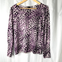 Talbots Womens Leopard Print Merino Wool Sweater Top Sz XL - £13.32 GBP