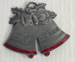 Metal Craft Holiday Bells Pewter Joy &amp; Peace Ornament CTA Inc El Salvador - £7.87 GBP