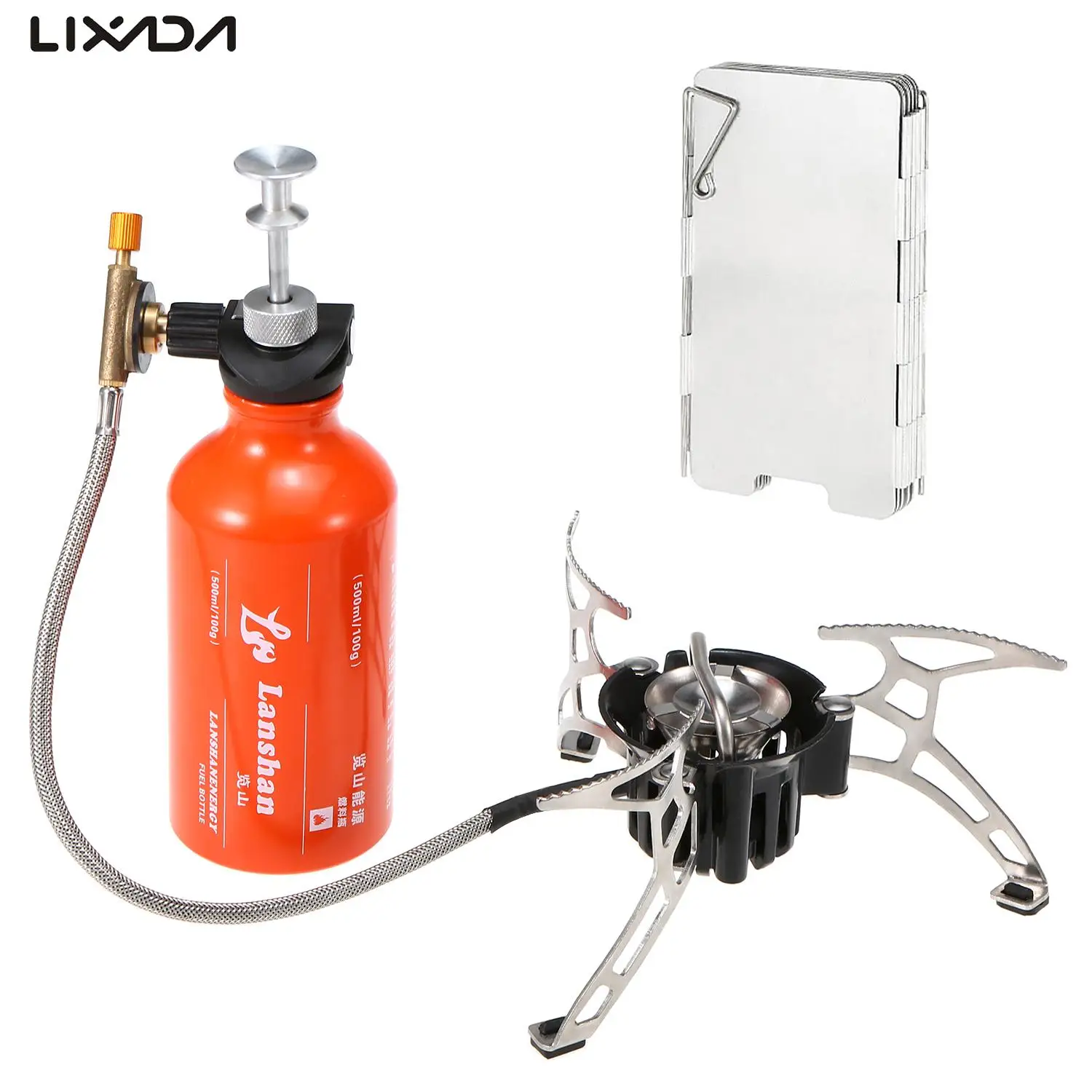 Lixada Multi Fuel Oil Stove with 500ml Gasoline Fuel Bottle and 9-Plate Camp - £21.98 GBP+