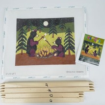 Ewe &amp; Eye Needlepoint Canvas Marshmallows For Two Forest Bears Campfire ... - $100.00