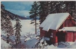 White Snow Turns Mountains, Lake And Lodge Into Winter Fairyland Postcard - £3.59 GBP