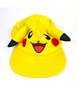 Pokémon Pikachu Big Face Trucker Snapback Yellow Mesh Hat w/Ears Adjusta... - $17.53 CAD