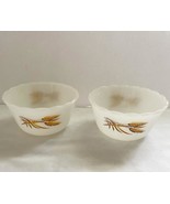 2 Vintage Fire King 6 Oz Custard Cups Ramekin Golden Wheat Milk Glass # ... - $9.70 CAD