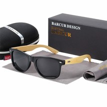 BARCUR Polarized Bamboo Sunglasses Men Wooden Sun glasses Women Brand Or... - $26.24+