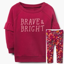 NWT Gymboree Toddler 2T Girls Floral Leggings Brave &amp; Bright Sweatshirt Top NEW - £16.53 GBP