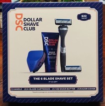 Dollar Shave Club 6 Blade Gift Set w/ Razor, Shave Butter, Cover &amp; 2 Cartridges - £7.77 GBP