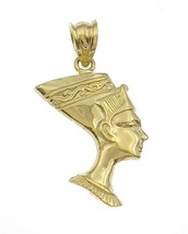 Egyptian Queen Nefertiti Pendant 10k Gold Charm 1.3&quot; - £141.65 GBP