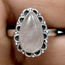 925 Sterling Silver Rose Quartz Handmade Ring SZ H to Y Festive Gift RS-1168 - £24.54 GBP