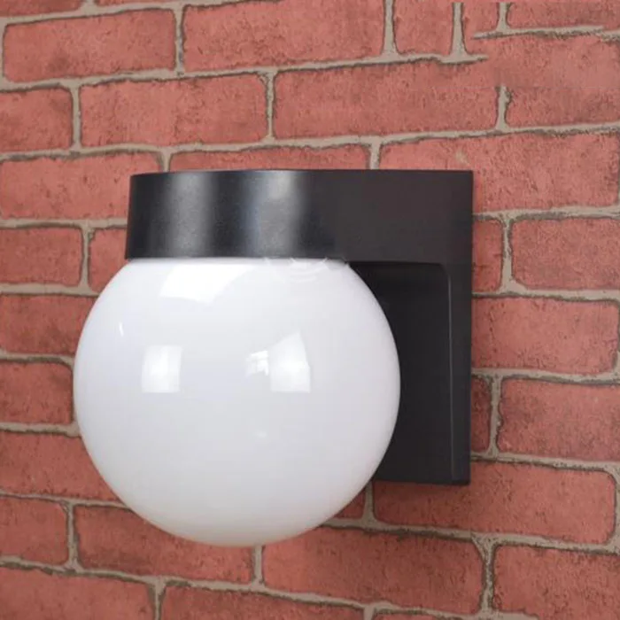LED Wall Lamp Modern Loft Villa Outdoor Porch Light Black White PC Base Milky Ac - £151.82 GBP