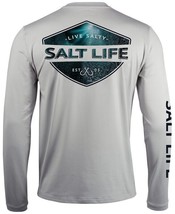 Mens Salt Life Deep Sea Light SLX Long Sleeve T-Shirt MIST GRAY - XL - NWT - £21.23 GBP