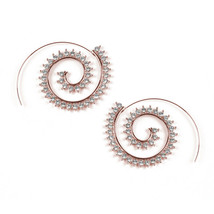 Amrita Singh Glamour Crystal Spiral Filigree Rose Gold Earrings ERC 5766... - £22.96 GBP