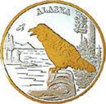 Alaska Mint Raven Gold &amp; Silver Medallion Proof - $118.79