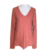 Caslon Sweater Womens Medium Ribbed V-neck Pink Cedar Orange Long Sleeve - €19,48 EUR