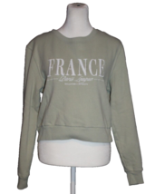 Hollister California Cropped Sweatshirt Paris France Sage Green Women&#39;s ... - £14.14 GBP