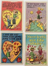 1960 Topps Valentine Funny Sayings Lot of 4 Different Trading Cards - $14.49