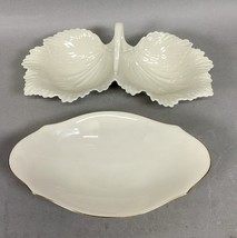 Vintage Lenox Double Leaf &amp; Ivory China Oval Shaped Serving Candy/Nut Di... - $19.79