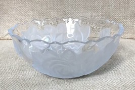 Vintage Mikasa Winter Rose 5 1/4 In Small Crystal Bowl Frosted Floral Scalloped - £10.89 GBP