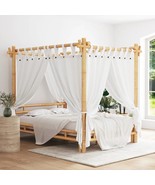 Canopy Bed 140x200 cm Bamboo - £764.53 GBP