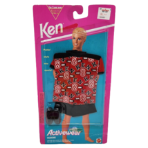 Vintage 1992 Mattel Barbie Ken Activewear Fashions 68040 Red 8 Shirt Clothing - $23.75