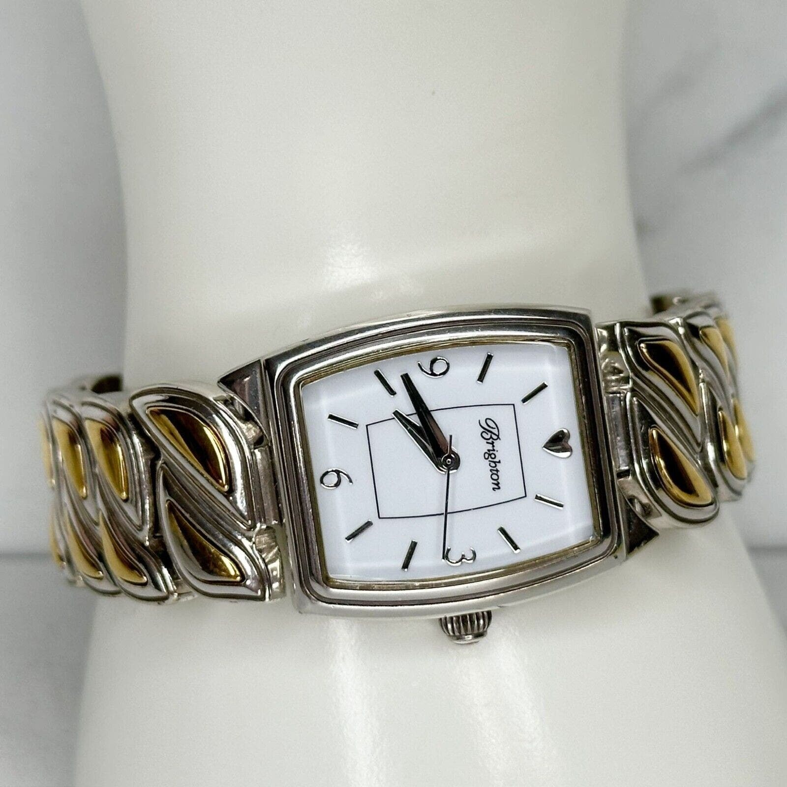 Brighton Coconut Grove Silver and Gold Tone Chain Link Bracelet Watch - $24.74